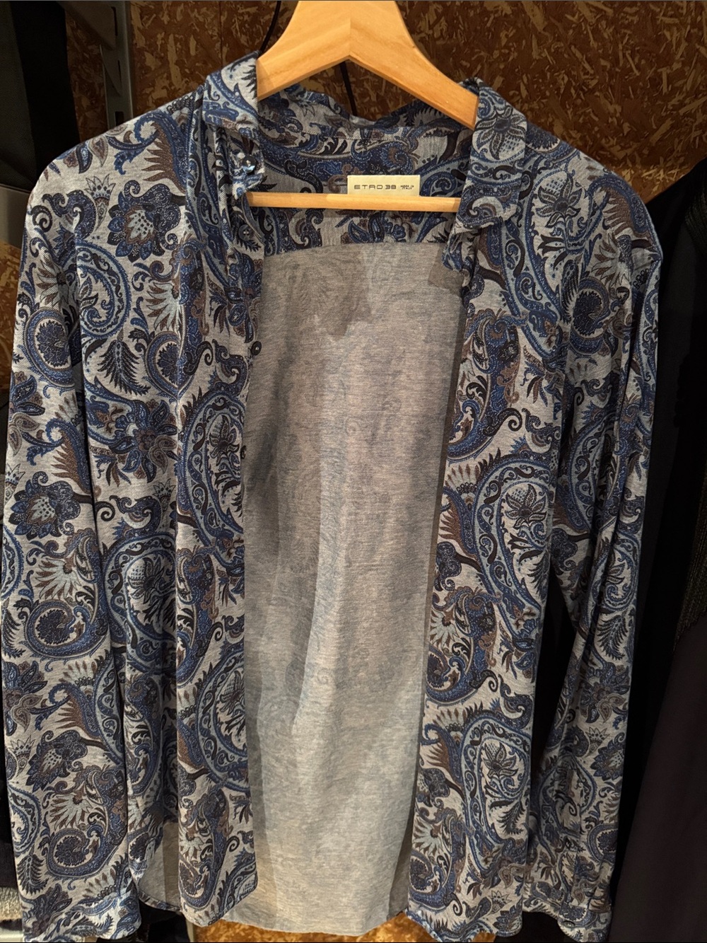 Etro Blue Paisley Button-Front Shirt Jacket